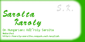 sarolta karoly business card